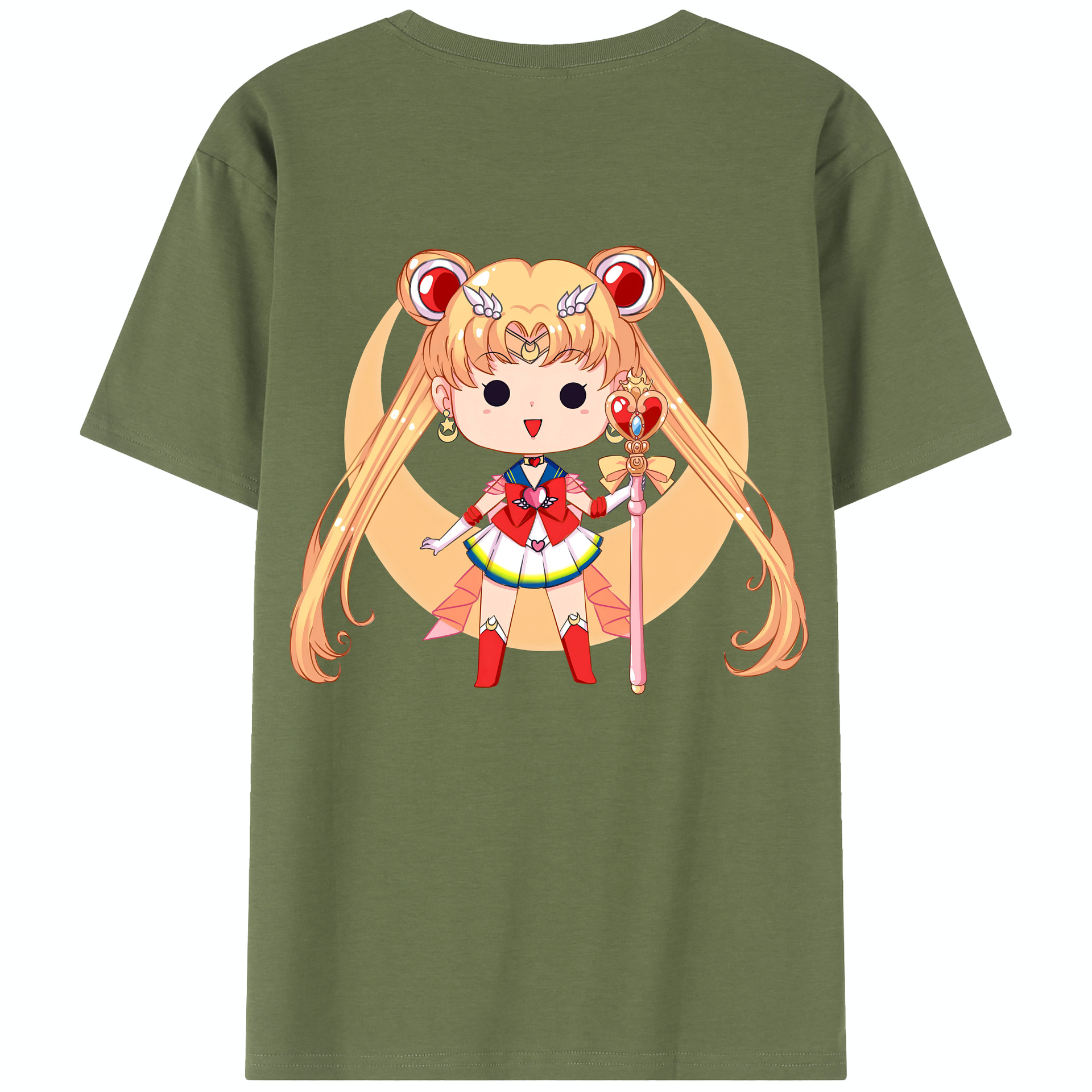 （画像用） 美少女戦士セーラームーン 月野 うさぎ つきの うさぎ Sailor Moon Tsukino Usagi 綿100％半袖Tシャツ（背面プリント）